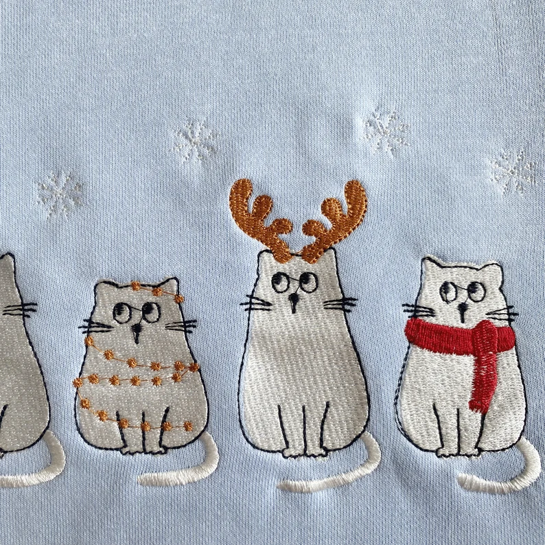 Cute Snowman Vintage Embroidered Sweatshirt