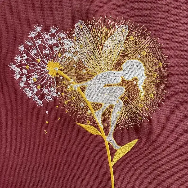 Fairy Flower Bling Embroidered Sweatshirt