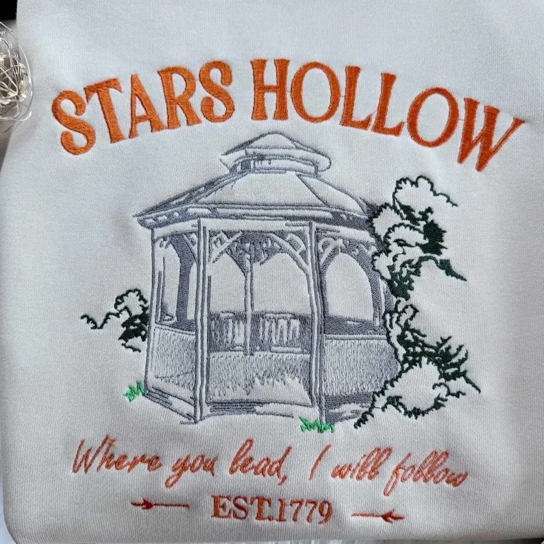 Stars Hollow Vintage Embroidered Sweatshirt EST 1779