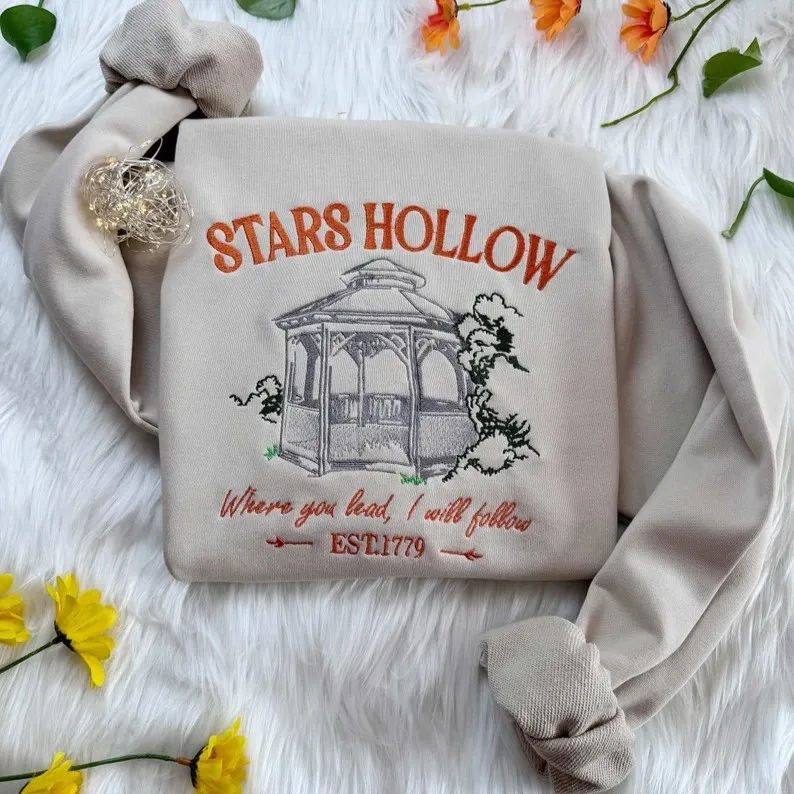 Stars Hollow Vintage Embroidered Sweatshirt EST 1779