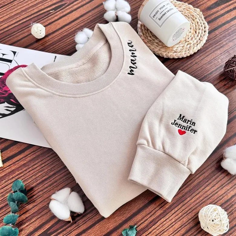 Vintage Basic Embroidered Mama Sweatshirt