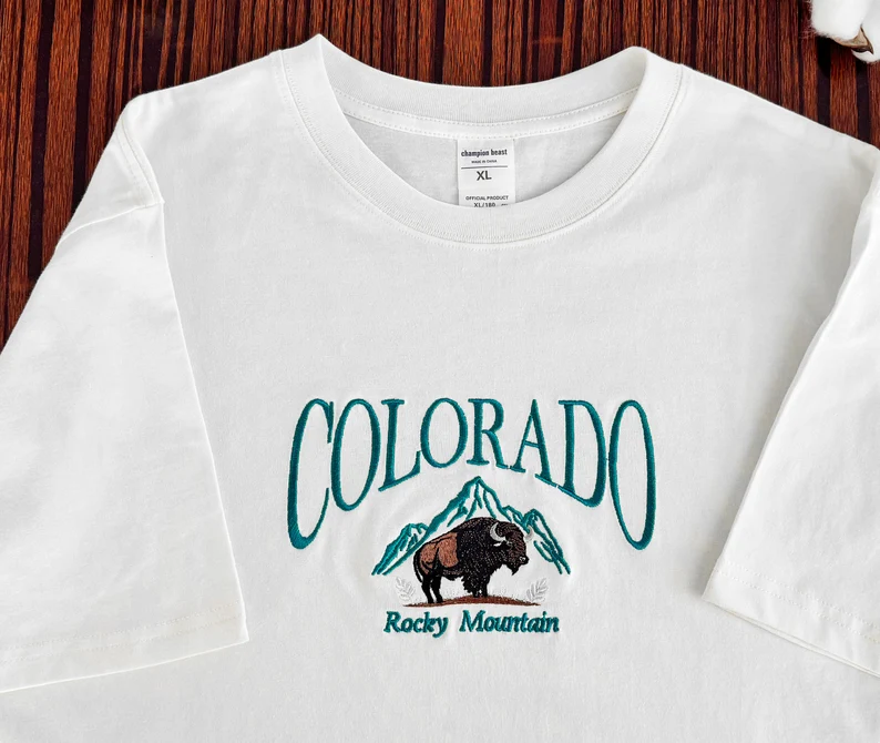 Colorado Rocky Mountain Embroidered T-Shirt