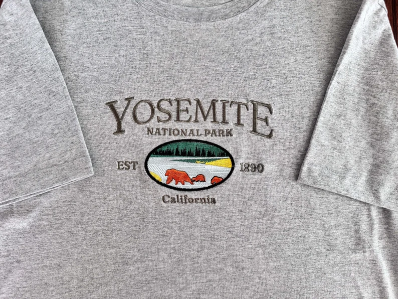 Yosemite California Nation Park Embroidered T-Shirt EST 1890