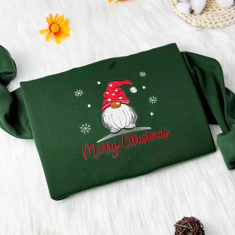 Mery Chrismast Vintage Embroidered Sweatshirt