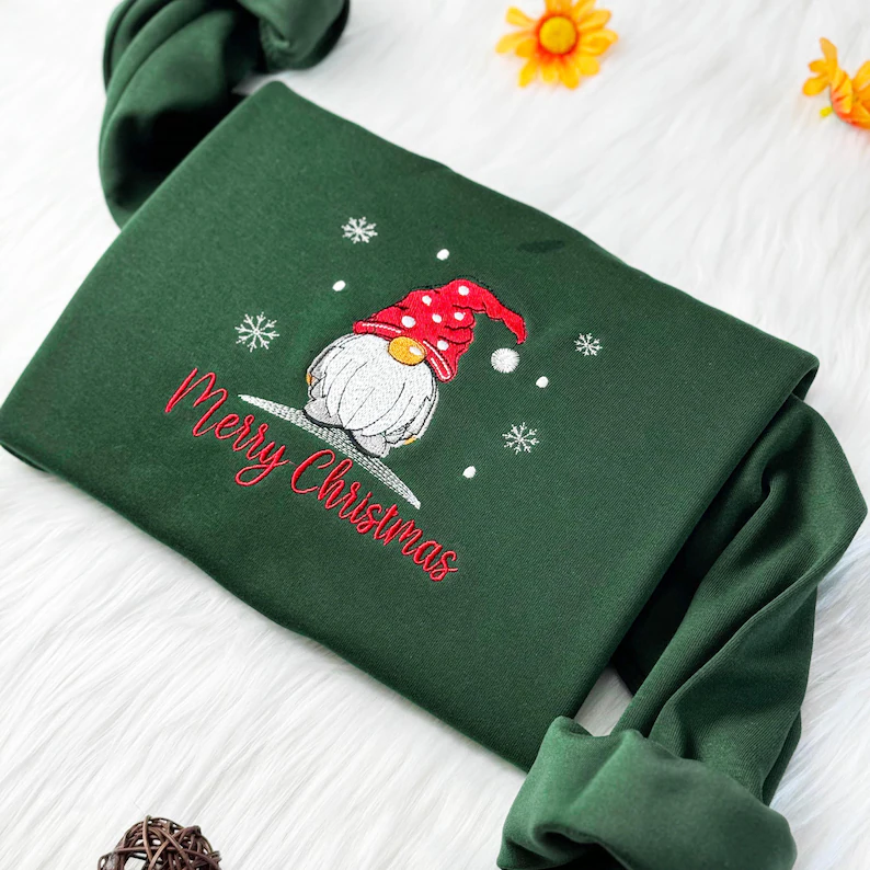 Mery Chrismast Vintage Embroidered Sweatshirt